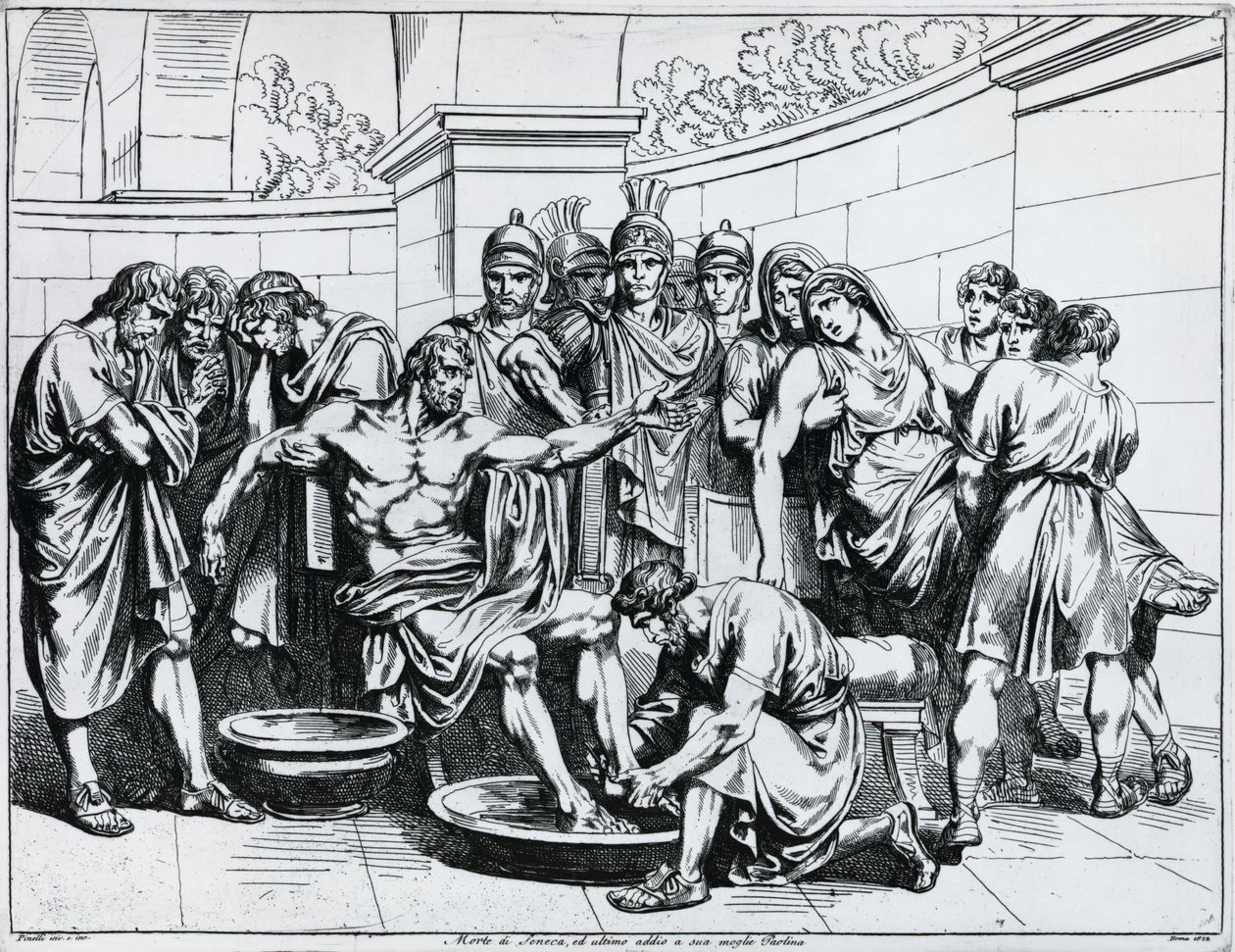 Morte di Seneca, incisione di Bartolomeo Pinelli (1781-1835), da Istoria dell