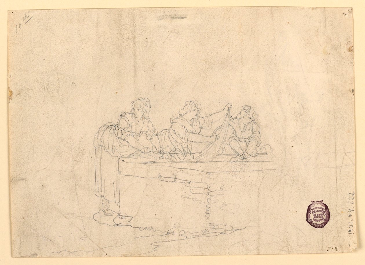 Disegno, Tre donne che si lavano, 1800-25 da Bartolomeo Pinelli