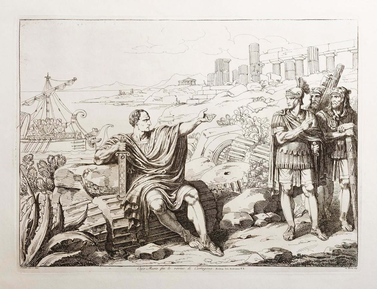 Gaio Mario tra le rovine di Cartagine da Bartolomeo Pinelli