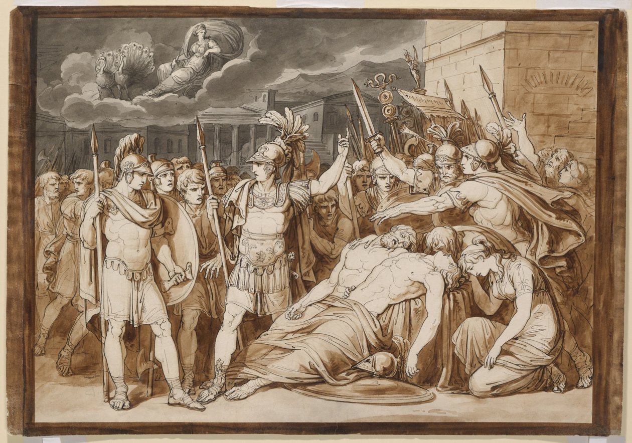 Giunone giura di vendicare la morte di Almo e Galaesus da Bartolomeo Pinelli