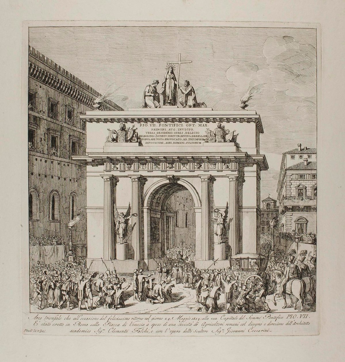 L’ingresso trionfale di Pio VII a Roma il 24 maggio 1814 da Bartolomeo Pinelli