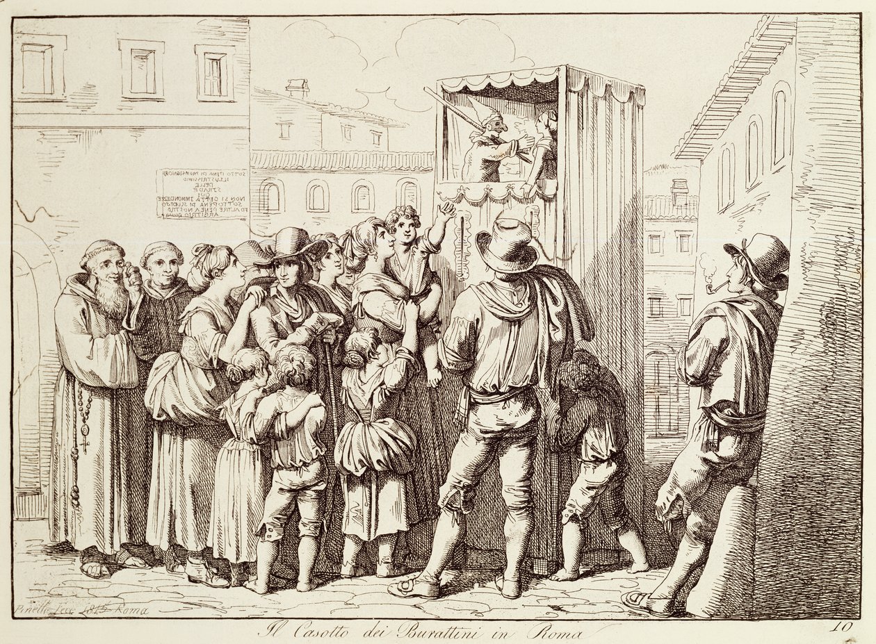 Teatro dei burattini a Roma da Bartolomeo Pinelli