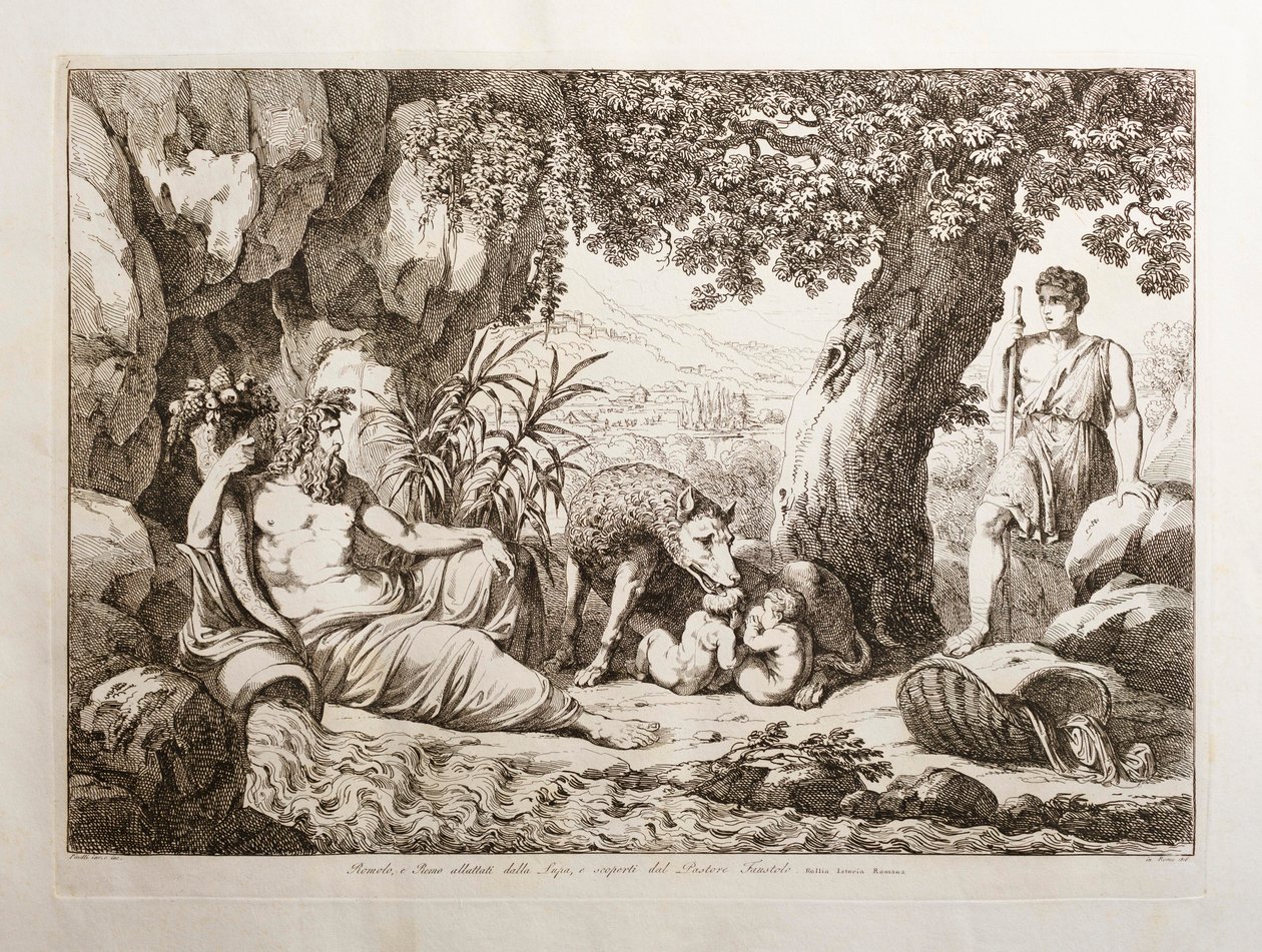 Romolo e Remo allattati dalla lupa da Bartolomeo Pinelli