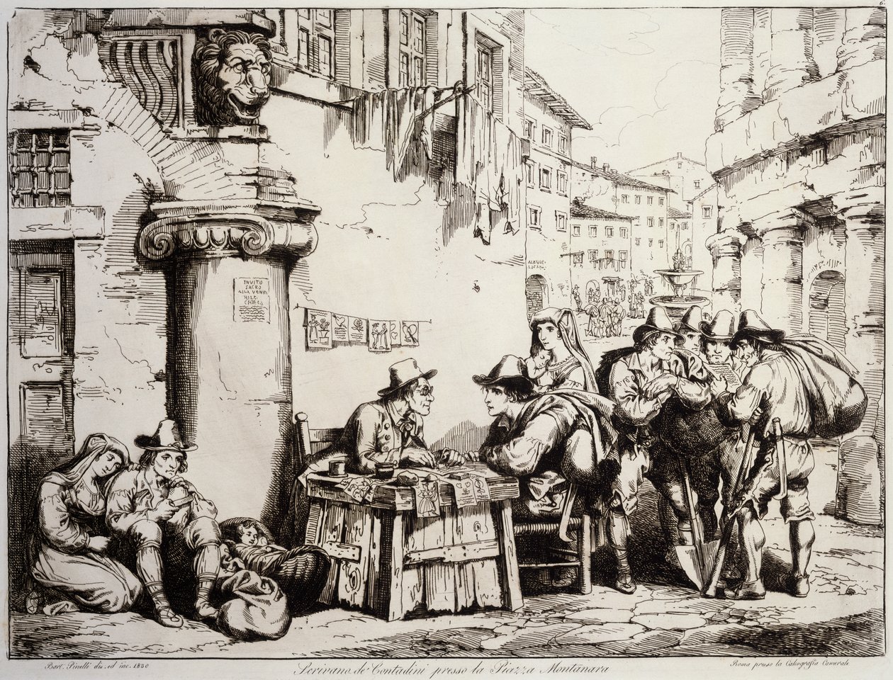 Scrivano in Piazza Montanara a Roma da Bartolomeo Pinelli