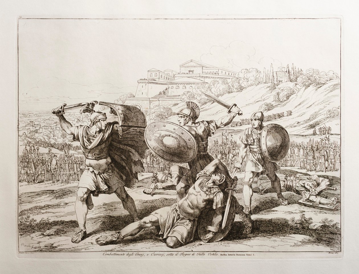 La battaglia tra gli Orazi e i Curiazi da Bartolomeo Pinelli