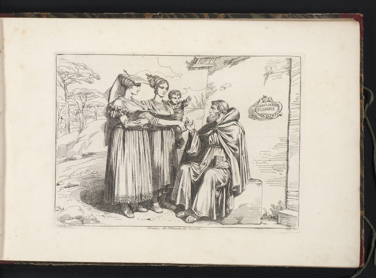Due donne di Frascati e un eremita da Bartolomeo Pinelli