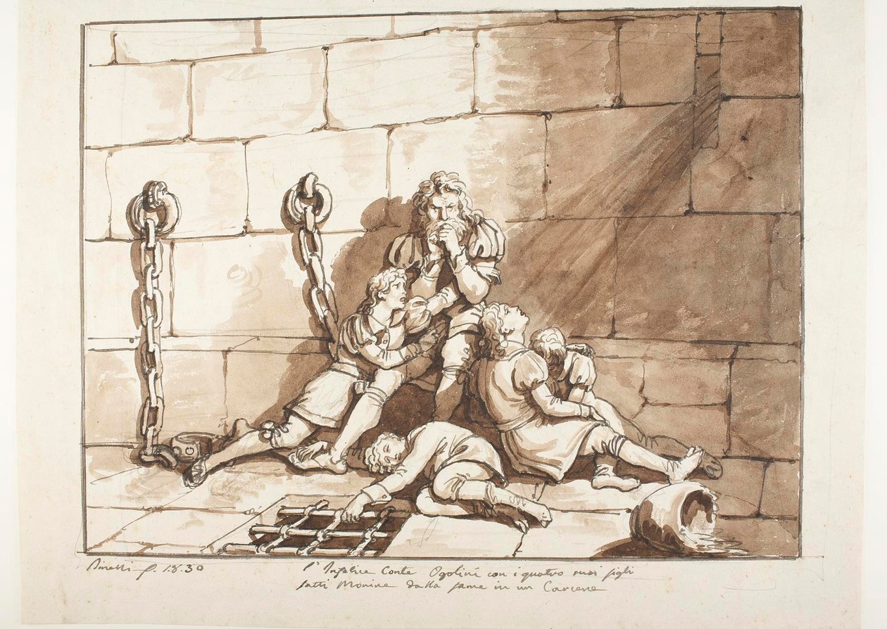 Ugolini della Gherardesca e i suoi figli nella Torre della Fame da Bartolomeo Pinelli