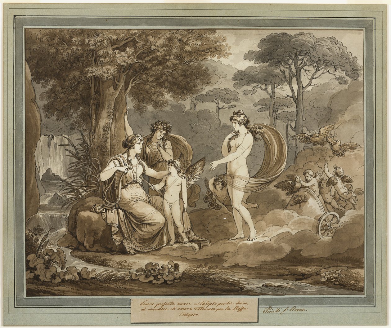 Venere presenta Cupido a Calipso, dal libro 7 delle "Avventure di Telemaco" da Bartolomeo Pinelli