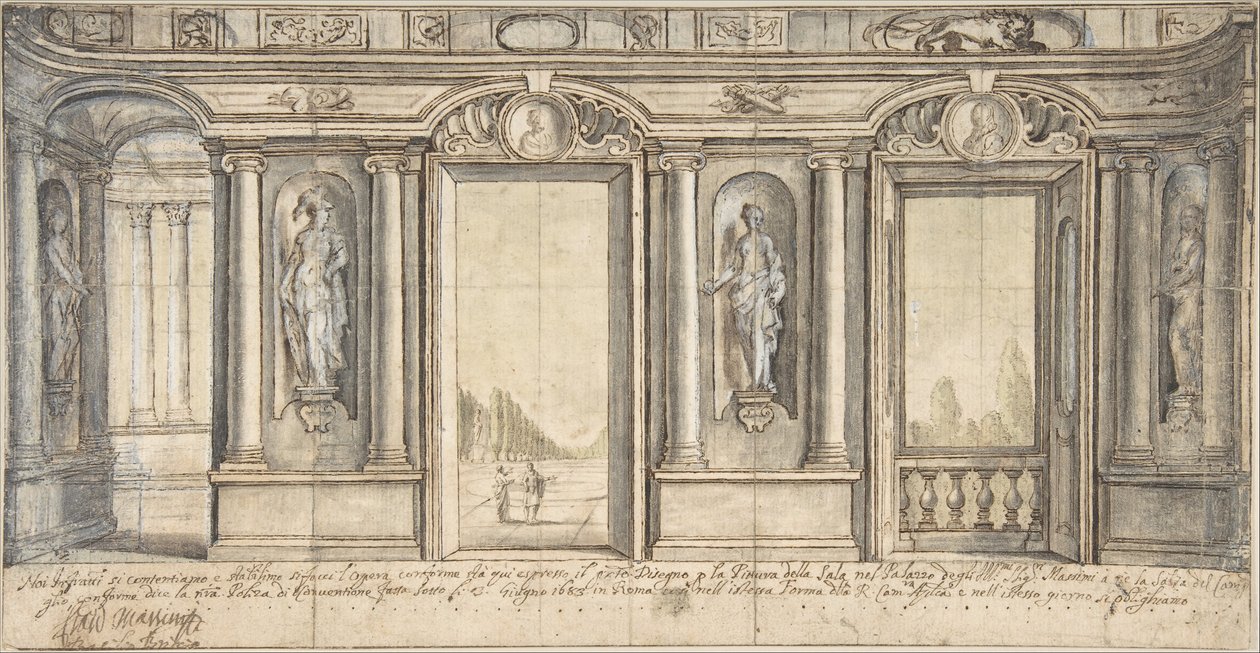 Progetto per una decorazione murale dipinta per Palazzo Massimo all