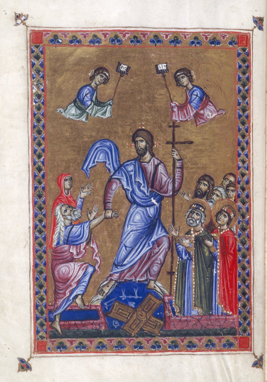 Egerton 1139, f.9v Discesa agli inferi, illustrazione dal 