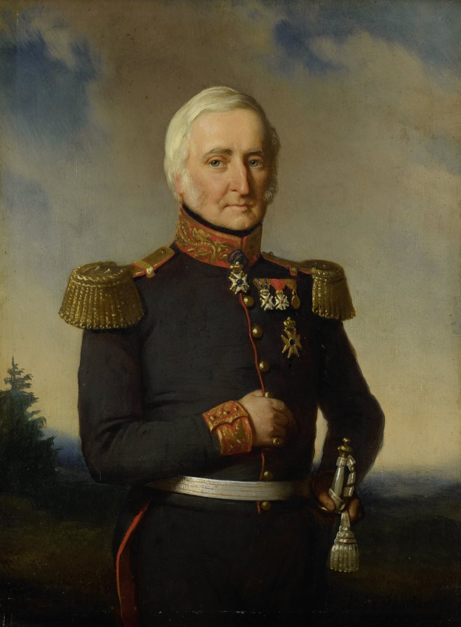 Huibert Gerard Barone Nahuys van Burgst (1782-1858). Membro del Consiglio delle Indie Orientali Olandesi, in uniforme da generale maggiore titolare da Bastiaan de Poorter
