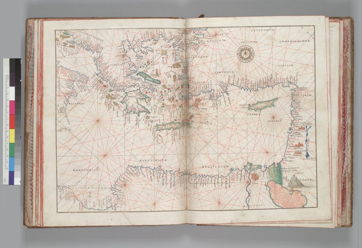 Mediterraneo orientale e Mar Egeo. Battista Agnese, ATLANTE PORTOLANO (Italia ca. 1550) da Battista Agnese