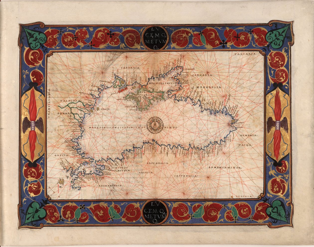 Mappa del Mar Nero comprendente parte dell