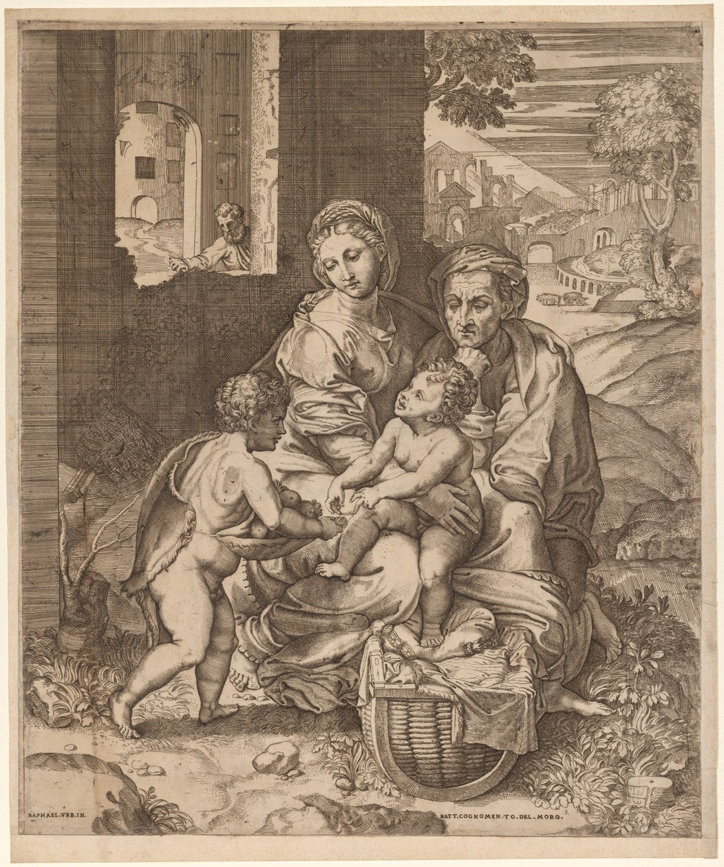 La Sacra Famiglia (La Perla) (dopo Raffaello) da Battista Angolo del Moro