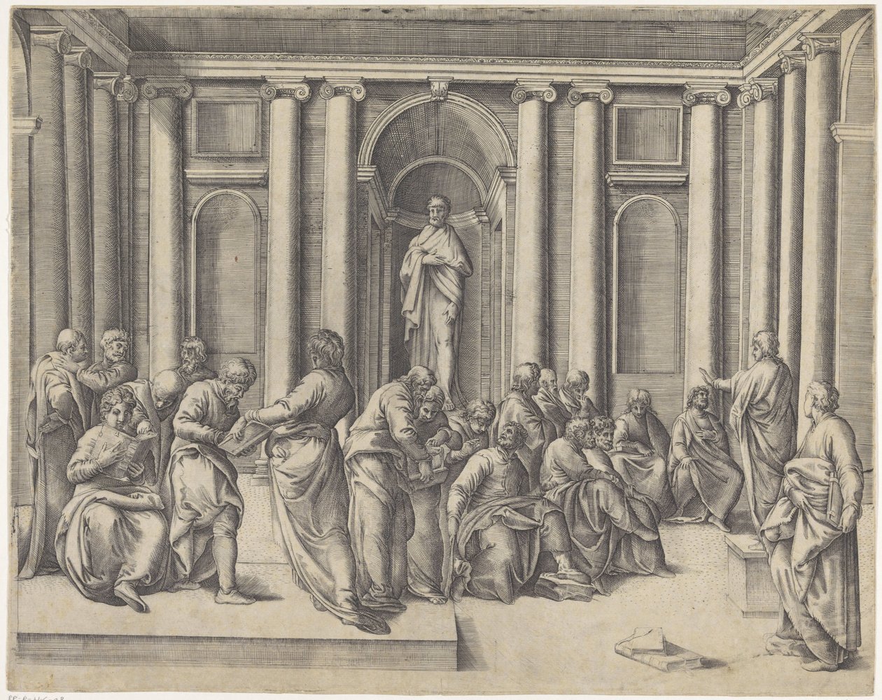 Cristo tra i dottori della legge nel tempio da Battista Franco