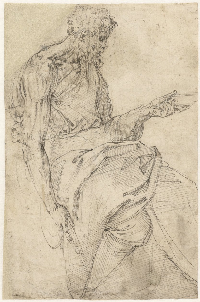 San Giovanni Battista seduto da Battista Franco