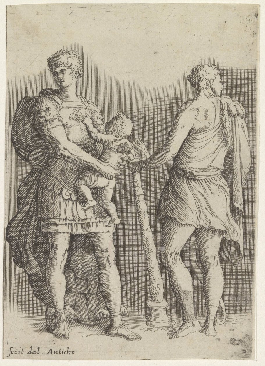 Perseo con due putti e Ercole, visto di spalle da Battista Franco