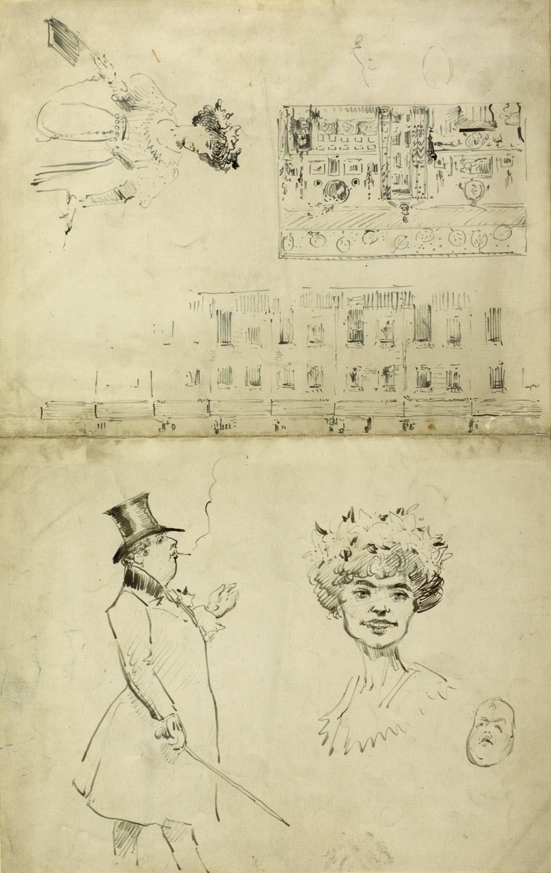 Caricature di Oscar Wilde, 1882-84 da Beatrix Whistler