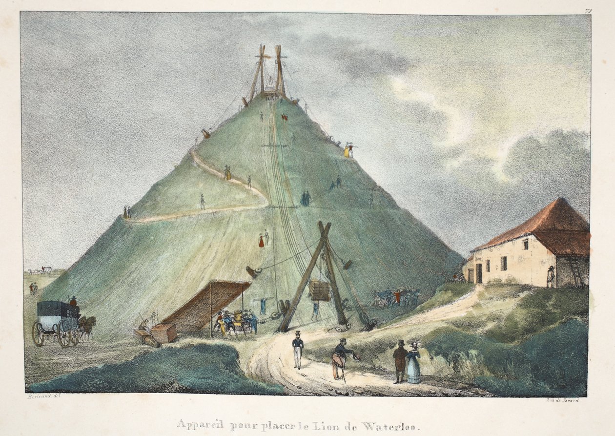 Apparecchio per posizionare il Leone di Waterloo da Belgian School