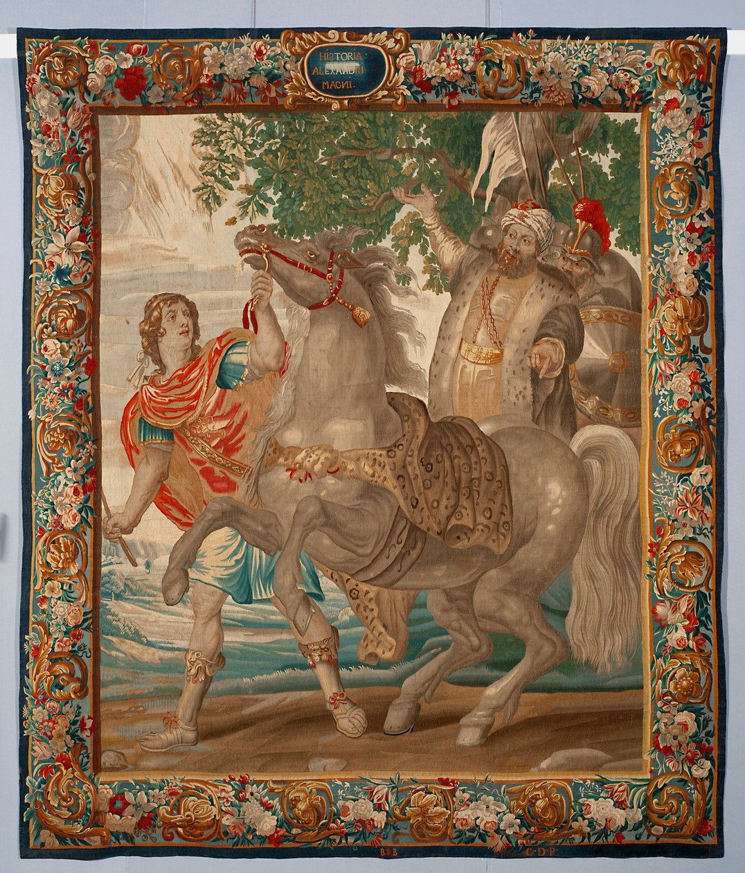 Alessandro Magno doma il cavallo Bucefalo. Arazzo realizzato nelle manifatture di Bruxelles. XVI secolo Genova, Musei di Strada Nuova da Belgian School