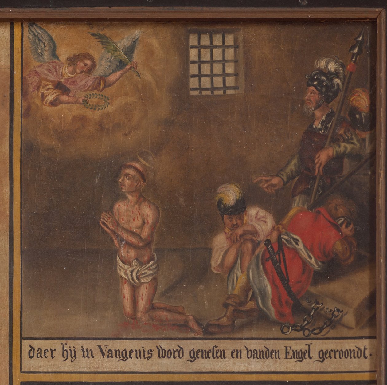Maarke. Cappella (Sint-Vincentiuskapel). Interno. Dipinto. Il martirio di San Vincenzo. XIX secolo. (dettaglio) da Belgian School