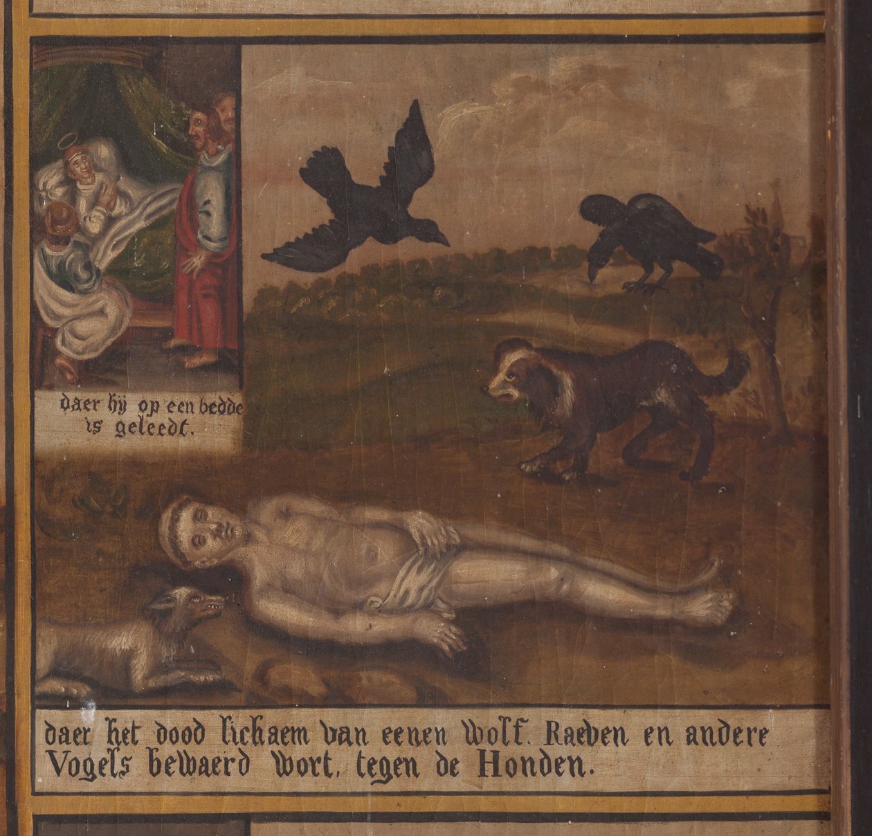 Maarke. Cappella (Sint-Vincentiuskapel). interno. Dipinto. Il martirio di San Vincenzo. XIX secolo. (dettaglio) da Belgian School
