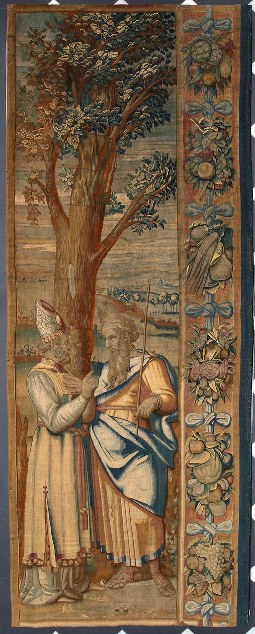 Mosè e Jethro Arazzo di Dionys Martensz dopo i cartoni di Luca Cambiaso (1527-1584) e realizzato nelle manifatture di Bruxelles 1561-1564 Dim. 390x585,5 cm Genova, Musei di Strada Nuova da Belgian School