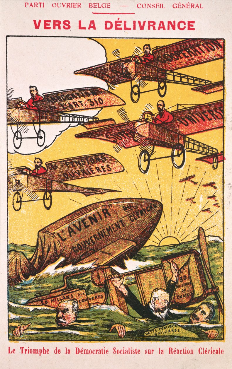 Poster pubblicitario del Parti Ouvrier Belge (Partito Operaio Belga) prima del 1914 da Belgian School