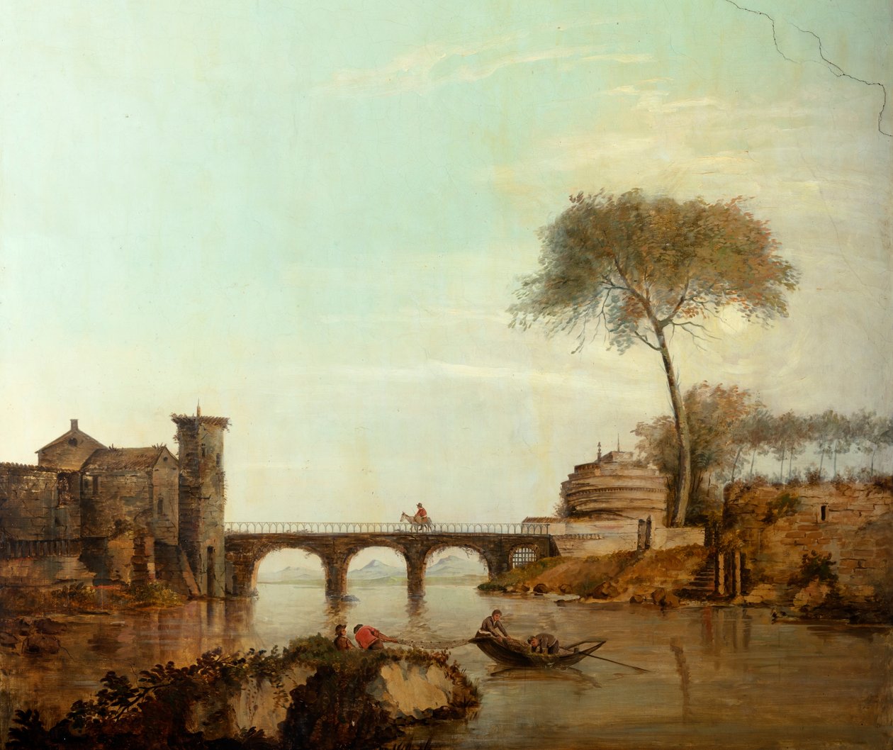Seconda stanza sul retro, sala riunioni, murali con scene rurali in stile classico, probabilmente intorno al 1810, scena 2 da Belgian School