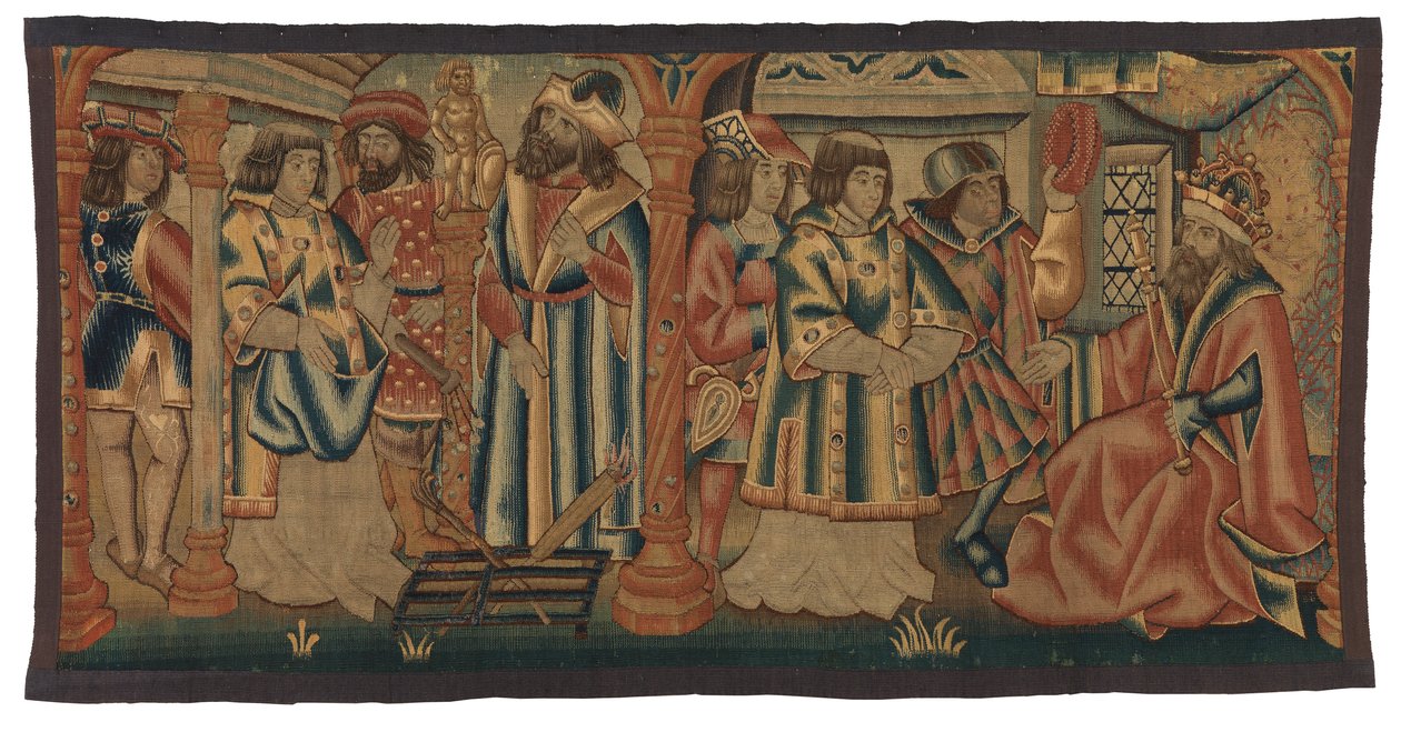 Arazzo, Due scene della vita di San Lorenzo, probabilmente realizzato a Tournai, Belgio, o Basso Reno, Francia o Germania da Belgian School