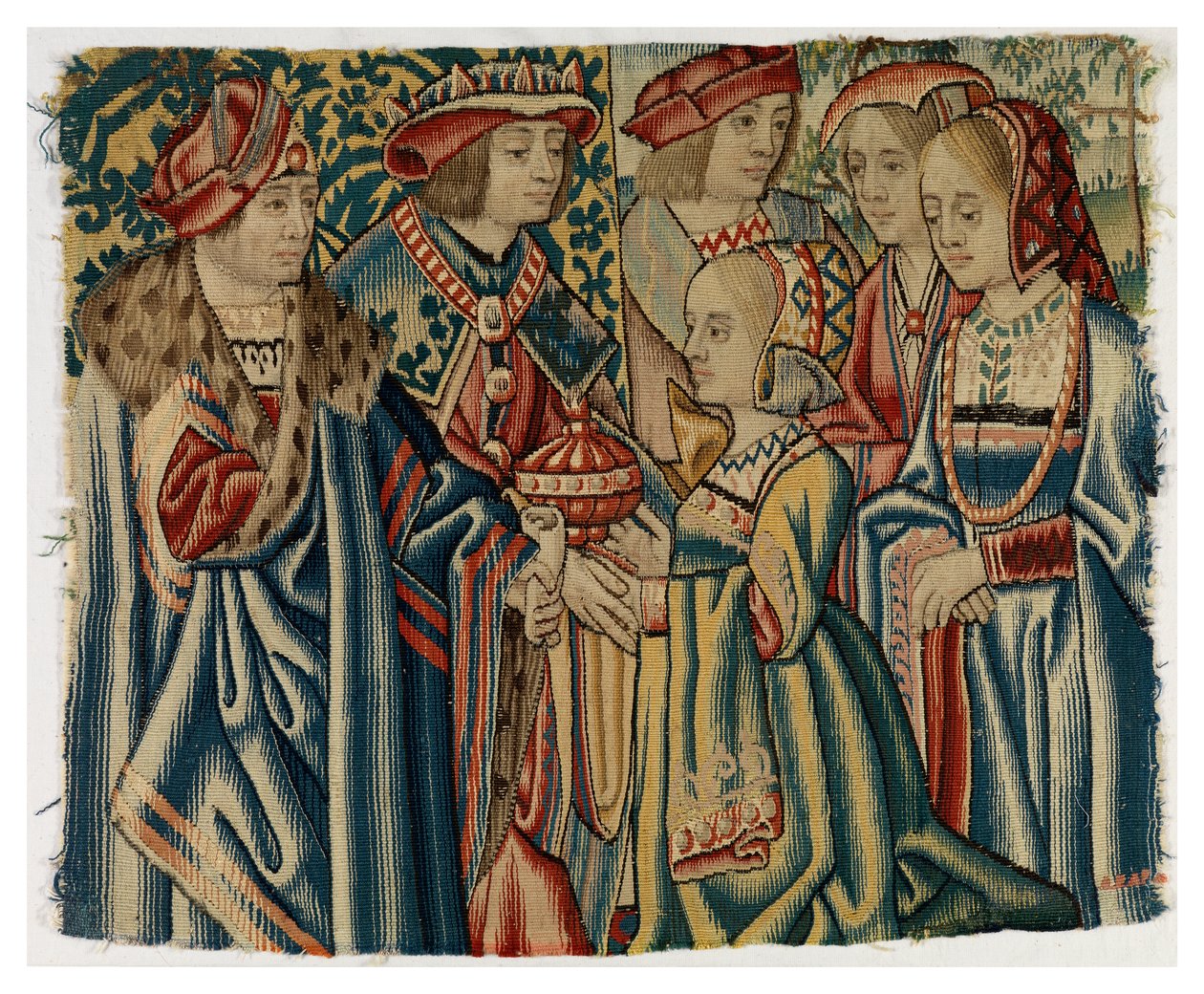 Frammento di arazzo raffigurante il matrimonio di Luigi XII con Jeanne, figlia di Luigi XI, da Bruxelles da Belgian School