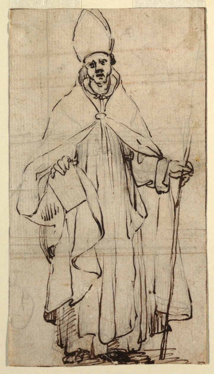 Disegno, Vescovo in piedi, 1620 ca. da Belisario Corenzio