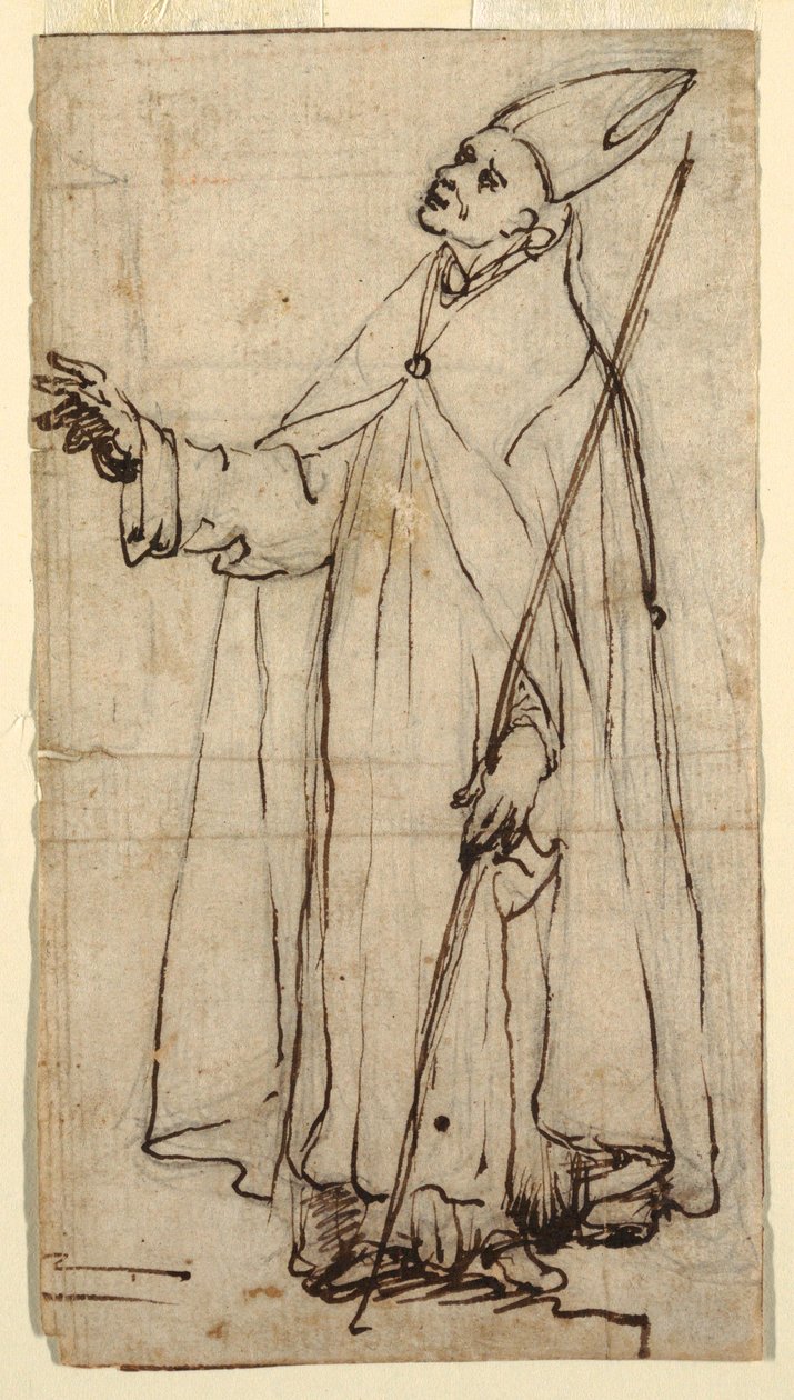 Disegno, Vescovo in piedi, 1620 ca. da Belisario Corenzio