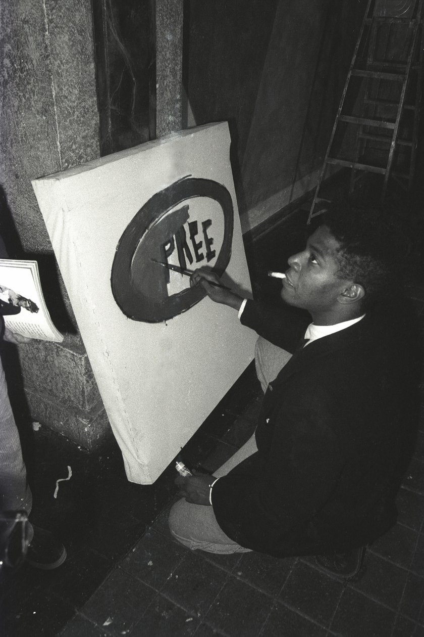 Il dipinto di Jean-Michael Basquiat "Pree" presso Area, New York da Ben Buchanan