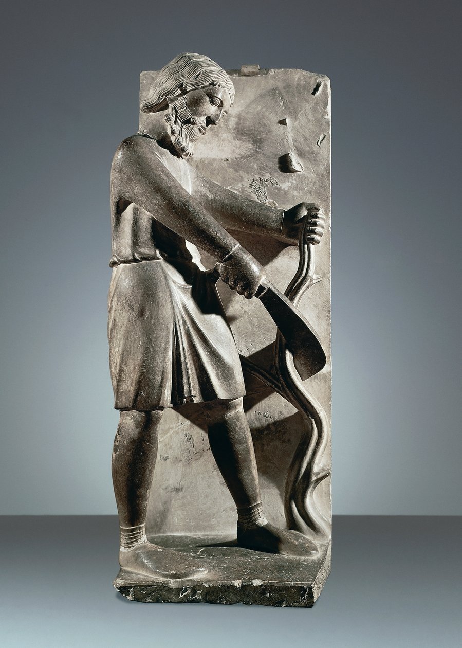 Dicembre, statua dal Ciclo dei Mesi, Battistero di Parma da Benedetto Antelami