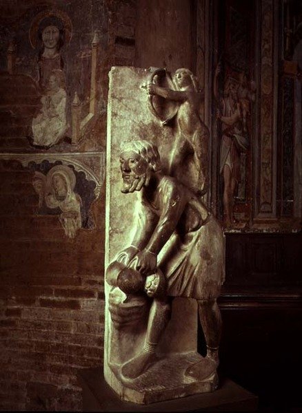 Raccogliere rape: novembre da un calendario statuario dei lavori dei mesi, c.1200 da Benedetto Antelami
