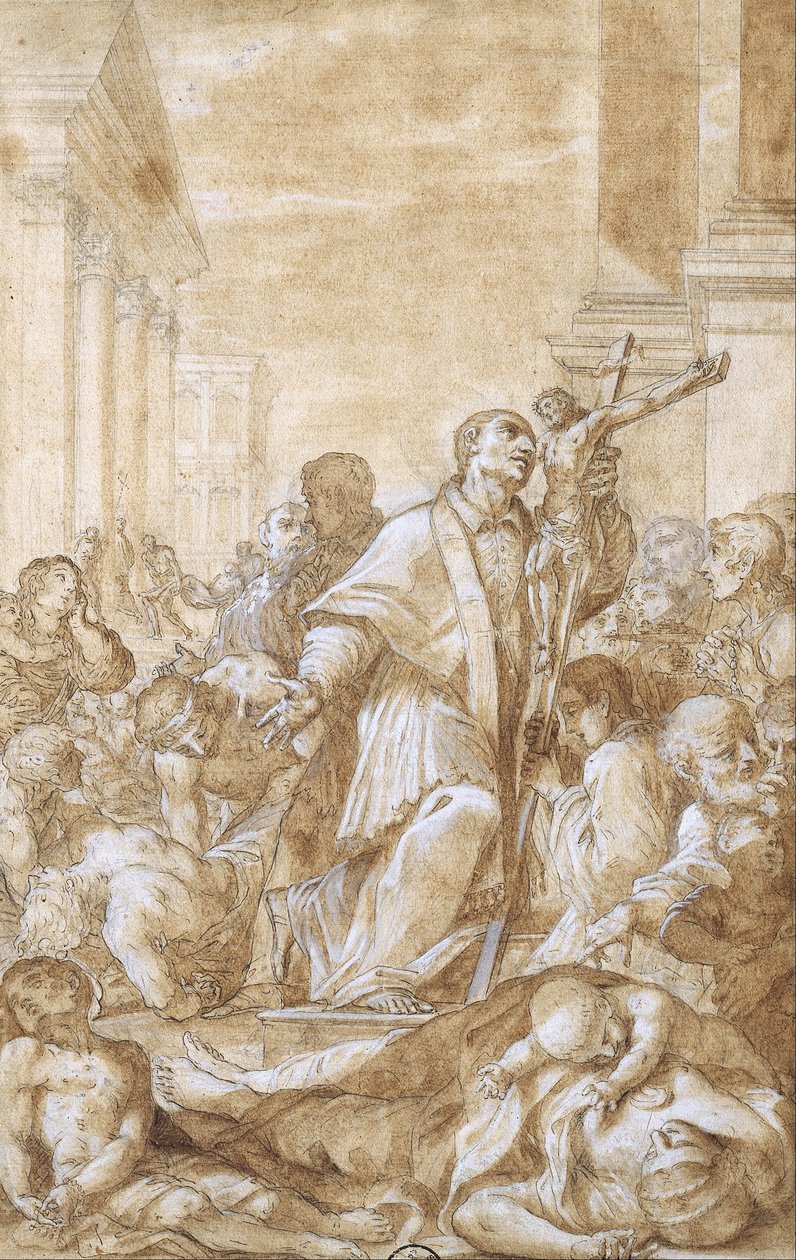 San Carlo Borromeo tra i malati di peste da Benedetto Luti