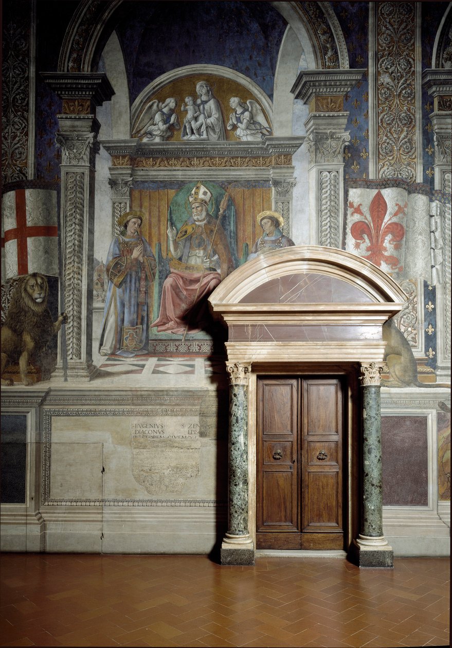 San Zanobi, san Lorenzo e san Stefano (Sala dei Gigli) da Benedetto da Maiano