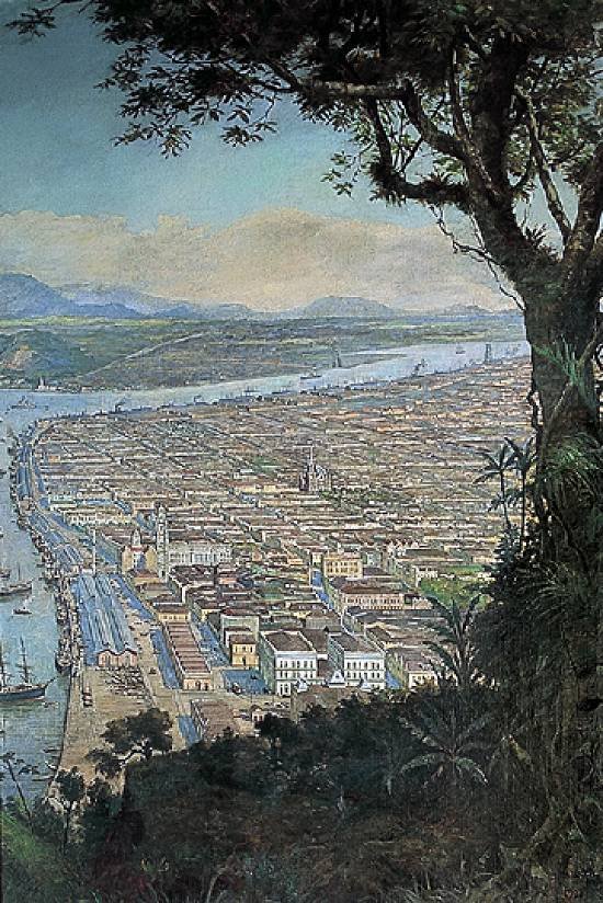 Porto di Santos nel 1922 da Benedito Calixto