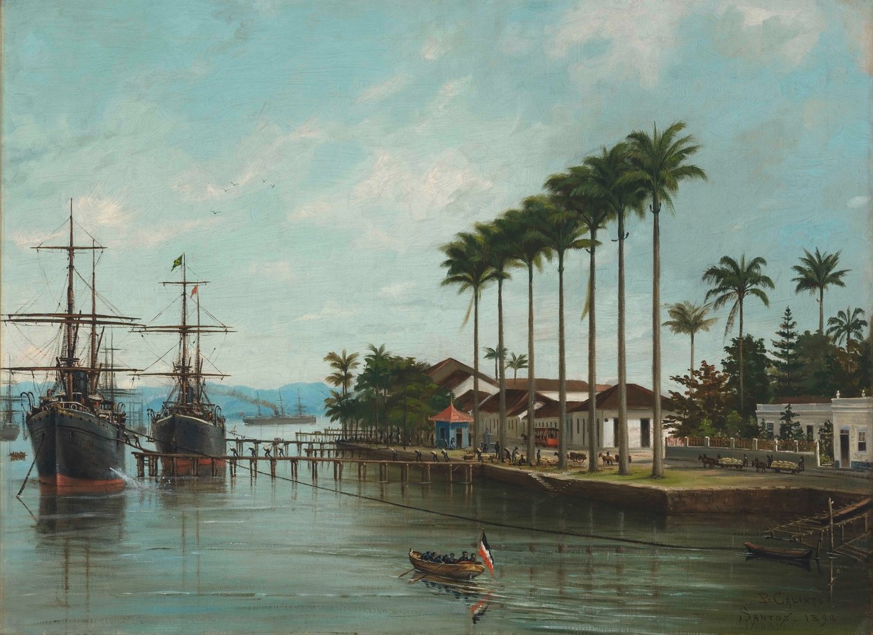 Benedito Calixto - Porto di Santos, SP (a destra), 1890 da Benedito Calixto
