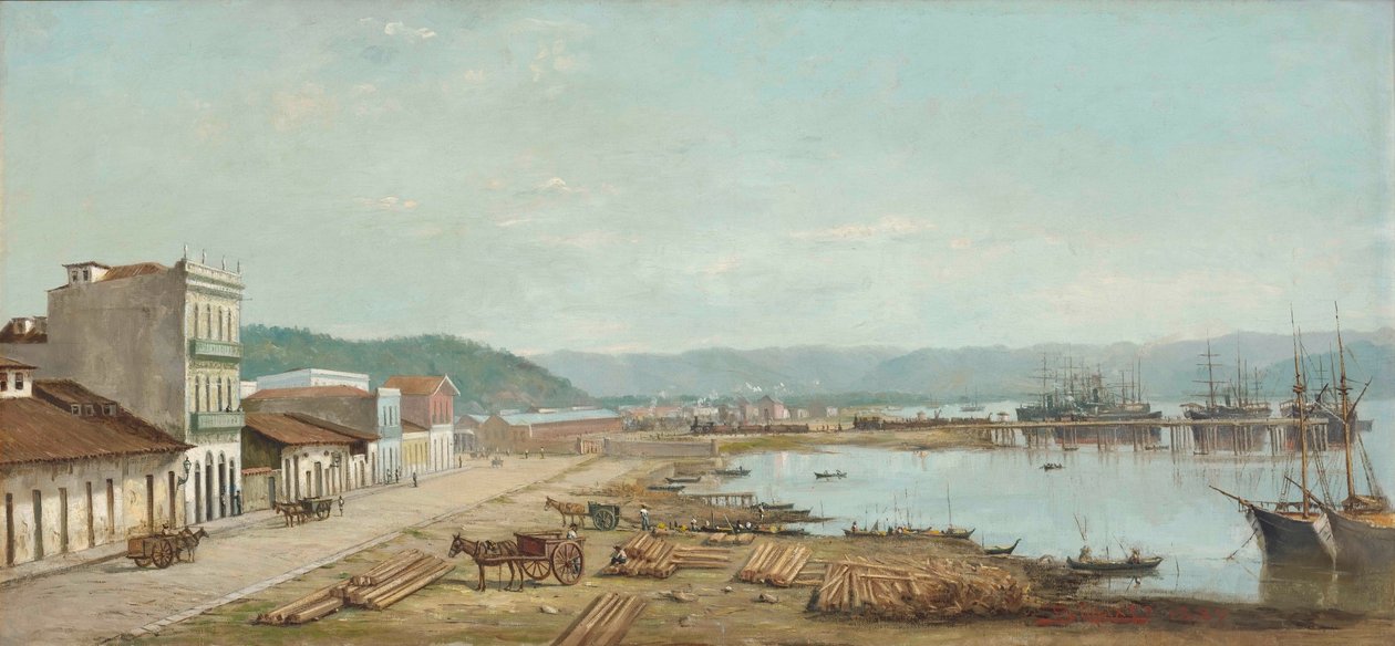 Benedito Calixto - Porto del Consolato di Santos, SP, 1887 da Benedito Calixto