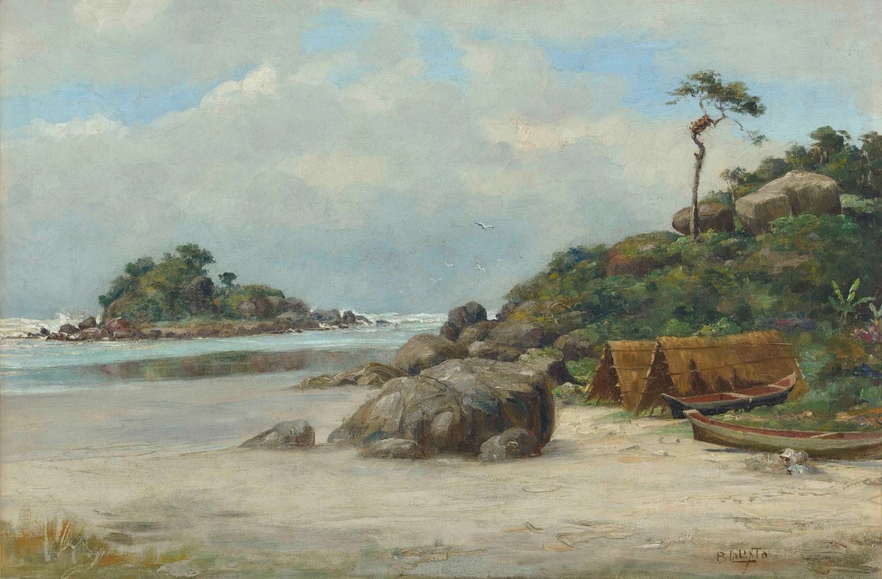 Benedito Calixto - Prainha - Itanhaém (Praia de Itanhaém, SP), 1892 da Benedito Calixto