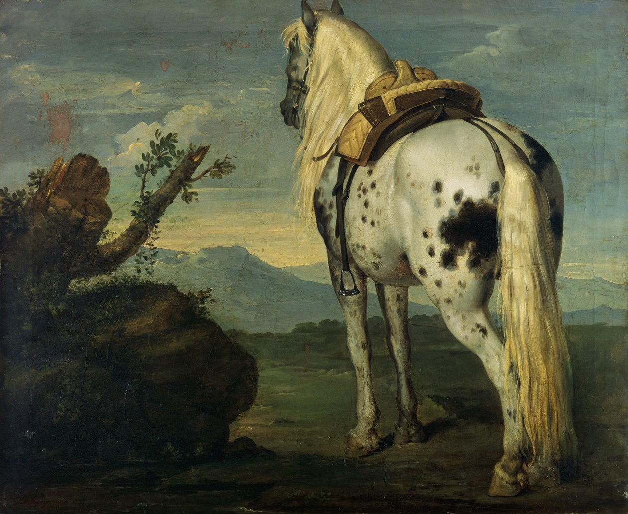 Un cavallo Selle Français in un paesaggio da Benigne Gagnereaux