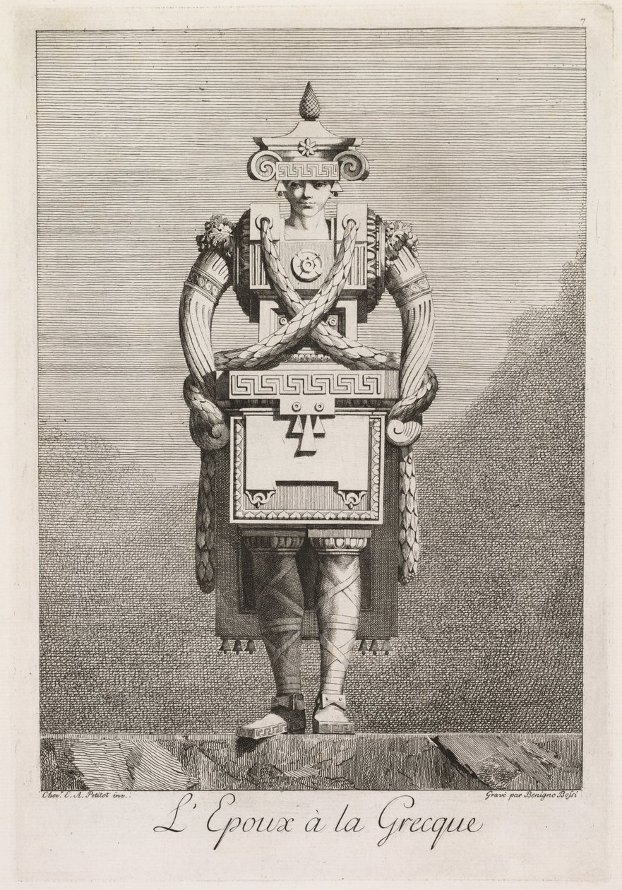 Mascherata alla Greca: Lo sposo alla Greca Tavola 7, 1771 da Benigno Bossi