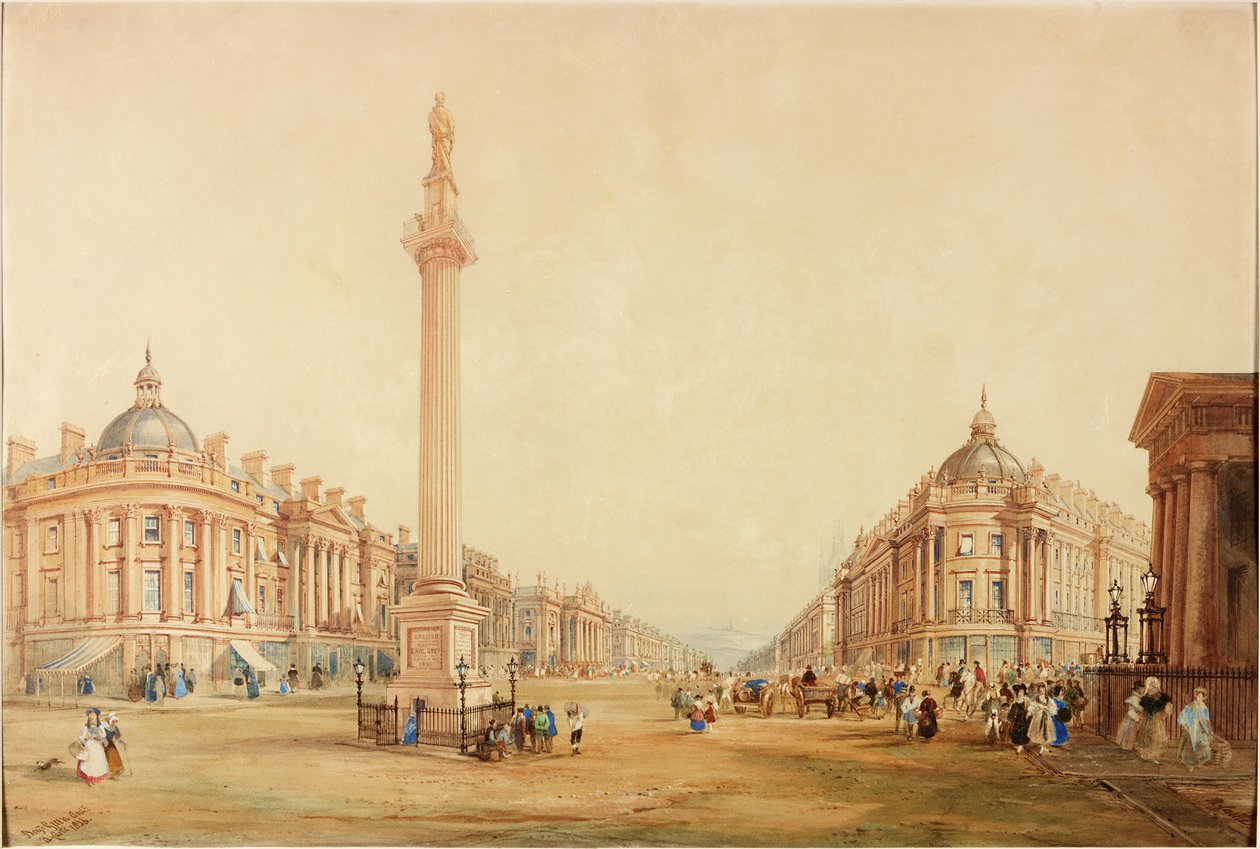 Progetto per il Monumento di Grey e Disposizione Proposta e Stile di Architettura per Grey Street da Benjamin Green