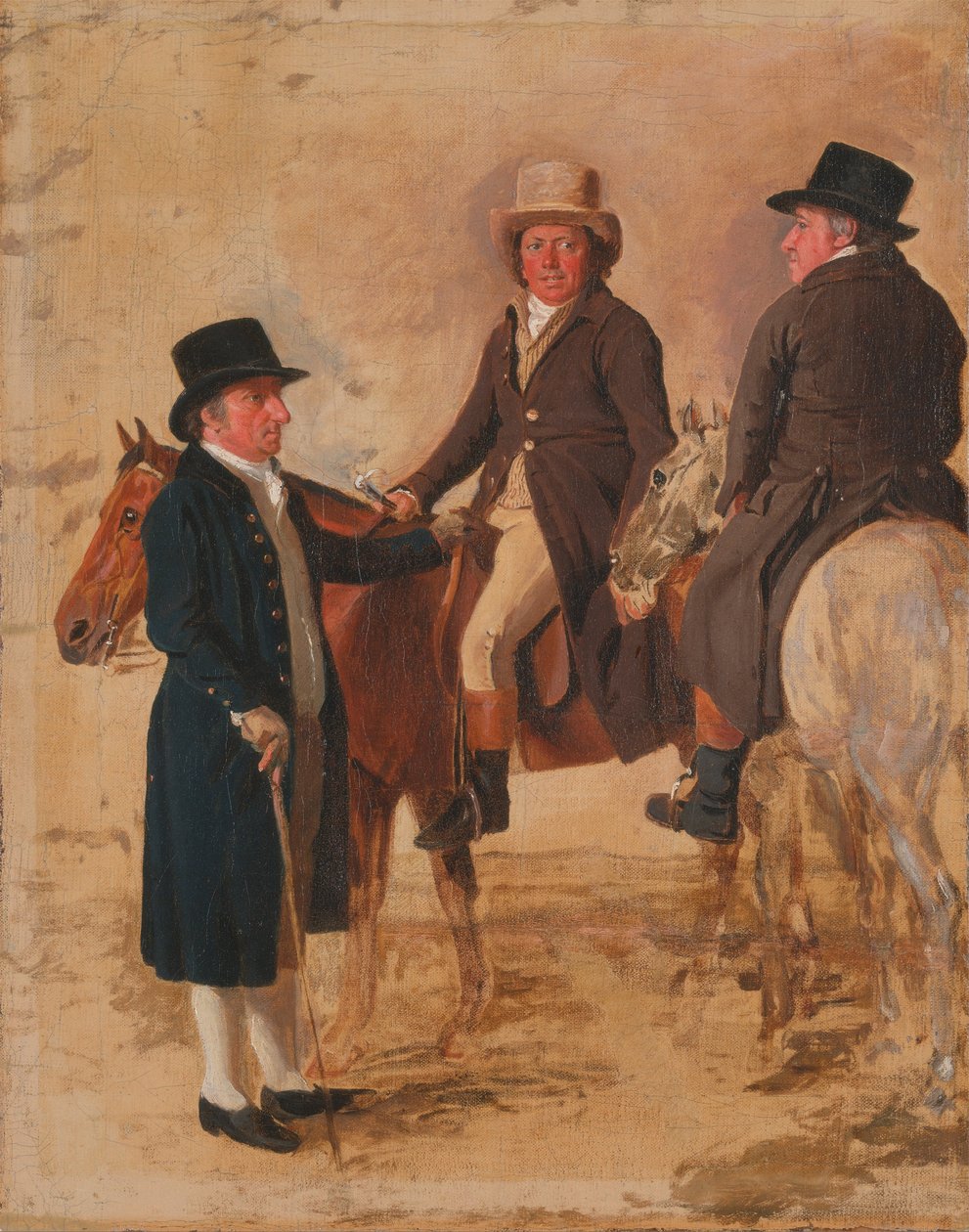 John Hilton, Giudice del Corso a Newmarket; John Fuller, Segretario del Corso; e John Stevens, un... da Benjamin Marshall