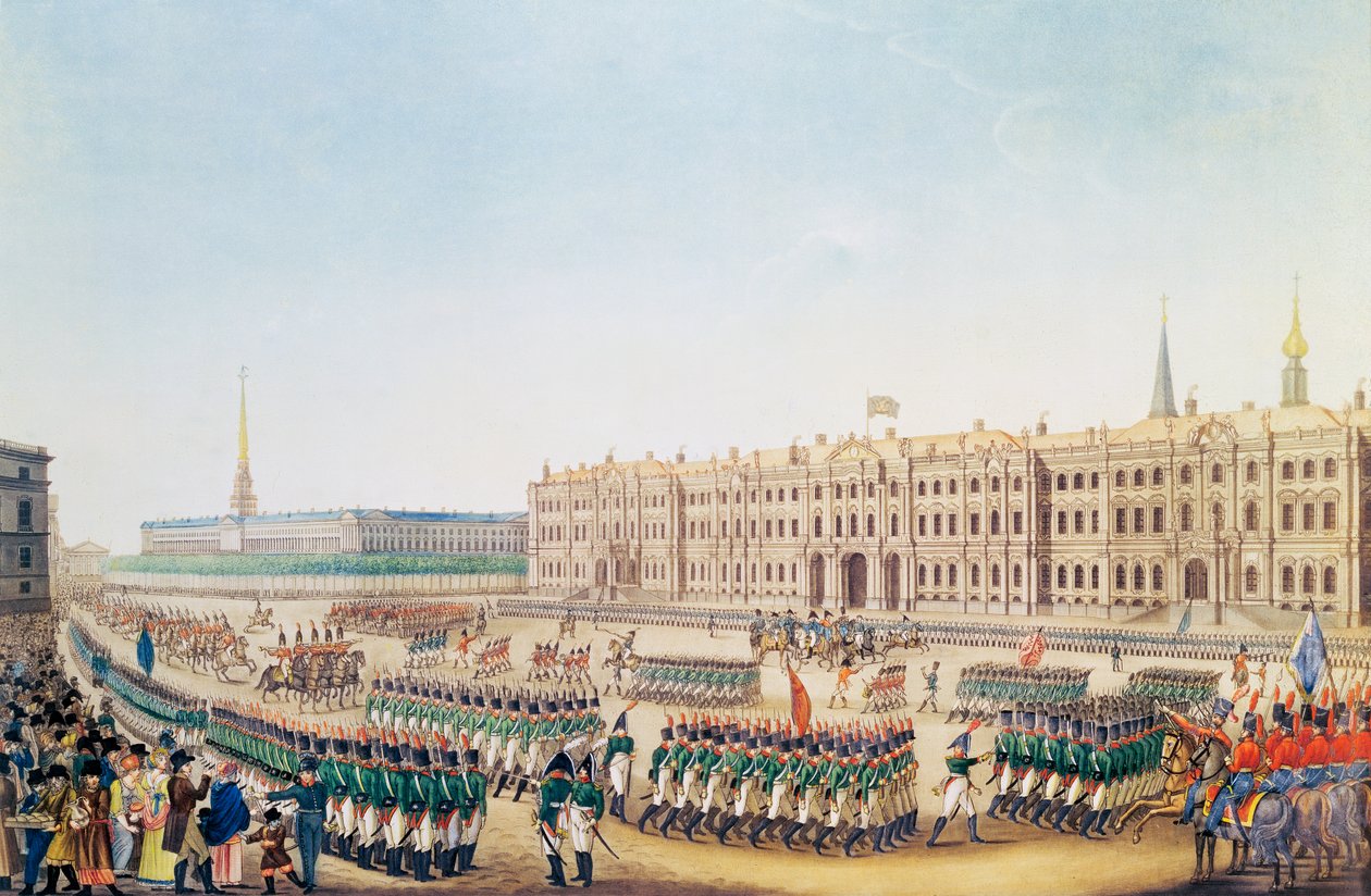 Veduta della parata e del Palazzo Imperiale di San Pietroburgo da Benjamin Patersson