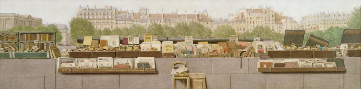 Bancarelle di libri lungo la Senna, 1887 da Benjamin Walter Spiers