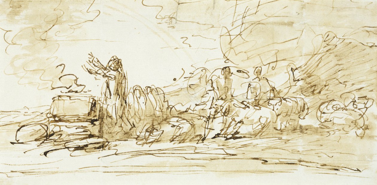 Noè che sacrifica, probabilmente 1797-1801 da Benjamin West