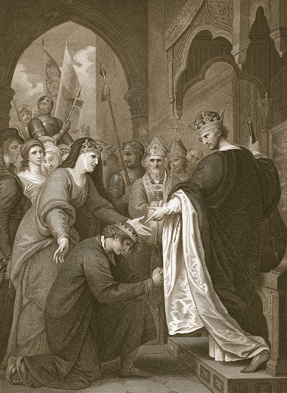 La sottomissione di P. John a Riccardo I, inciso da J. Stow, illustrazione dalla 